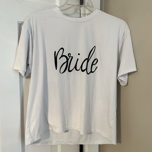 White bride t-shirt boxy tee